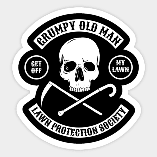 Grumpy Old Man Lawn Protection Society - Get Off My Lawn! Sticker